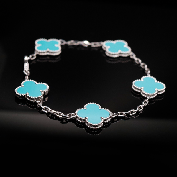 PULSERA TREBOL AZUL CELESTE - Imagen 2