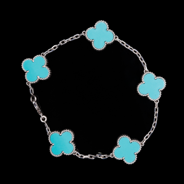 PULSERA TREBOL AZUL CELESTE