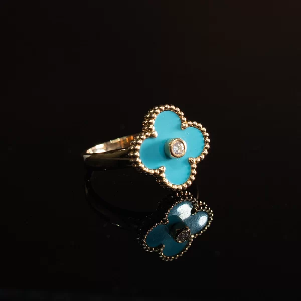 ANILLO TREBOL AZUL